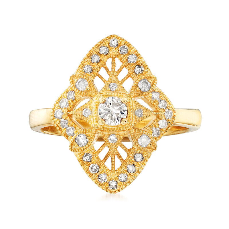 .49 ct. t.w. Diamond Openwork Ring in 18kt Gold Over Sterling image number 0