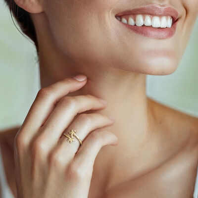 10kt Yellow Gold Flower Bypass Ring