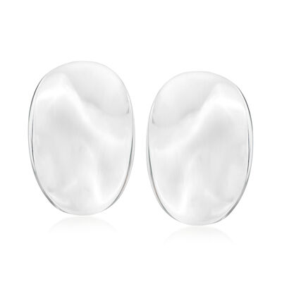Zina Sterling Silver Curved Clip-On Earrings