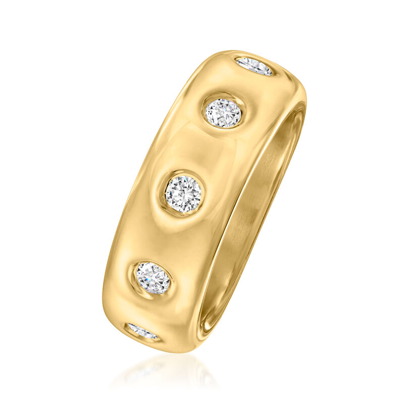 Italian Andiamo 1.00 ct. t.w. CZ Ring in 14kt Yellow Gold Over Resin image number 2