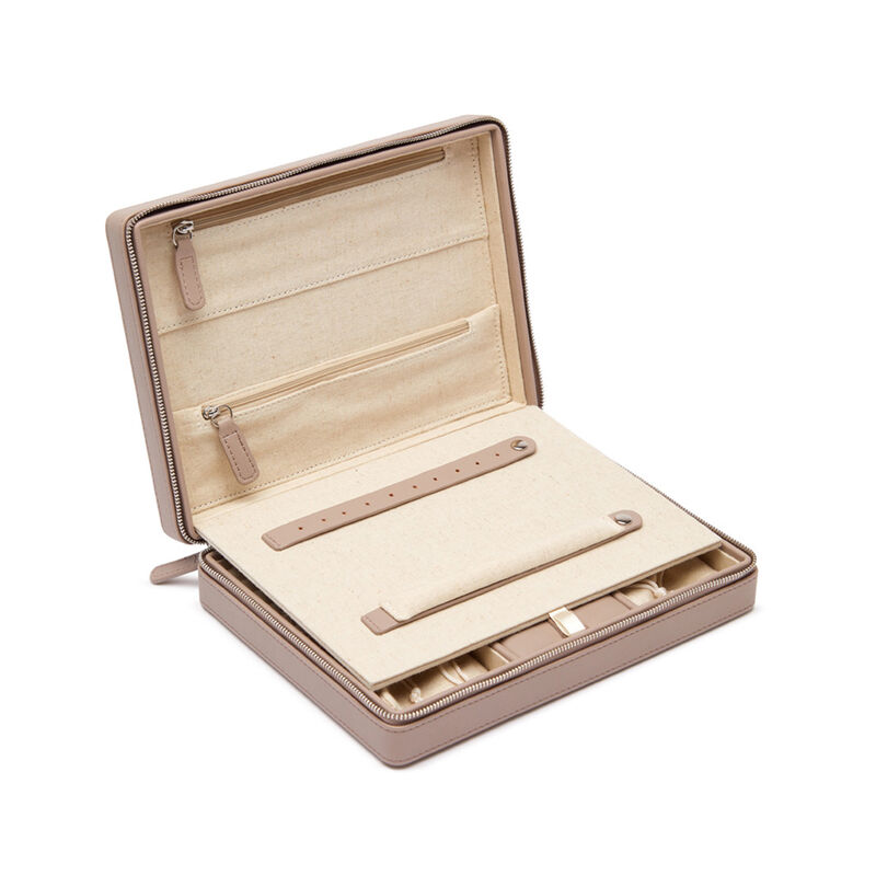 Brouk & Co. "Croft Avenue - Luna" Gray Faux Leather Large Travel Jewelry Case image number 3