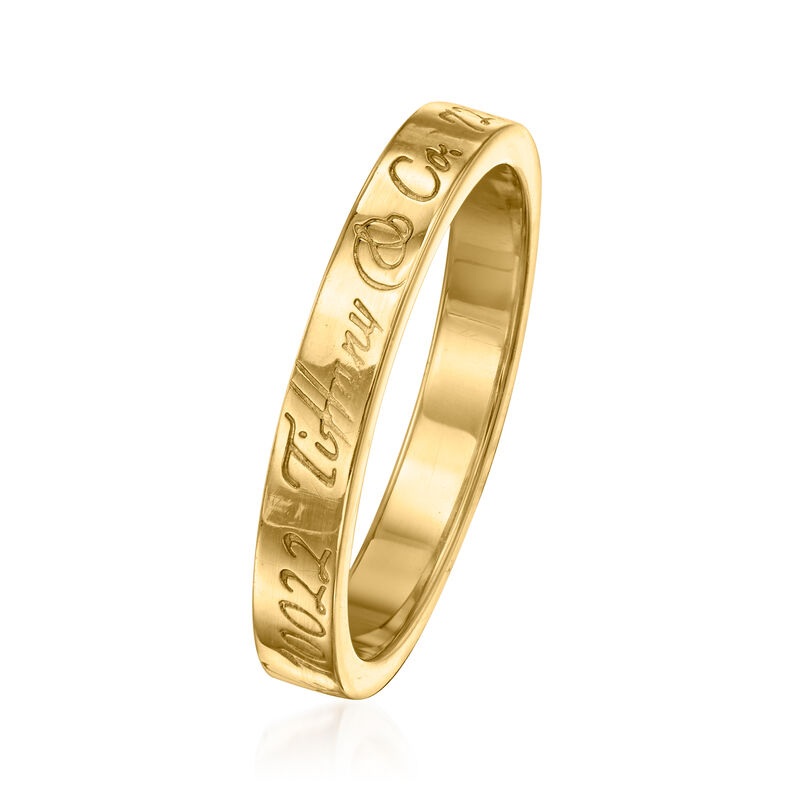 C. 1980 Vintage Tiffany Jewelry 18kt Yellow Gold Signature Ring image number 2