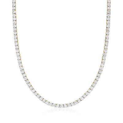 10.00 ct. t.w. Lab-Grown Diamond Tennis Necklace in 14kt Yellow Gold