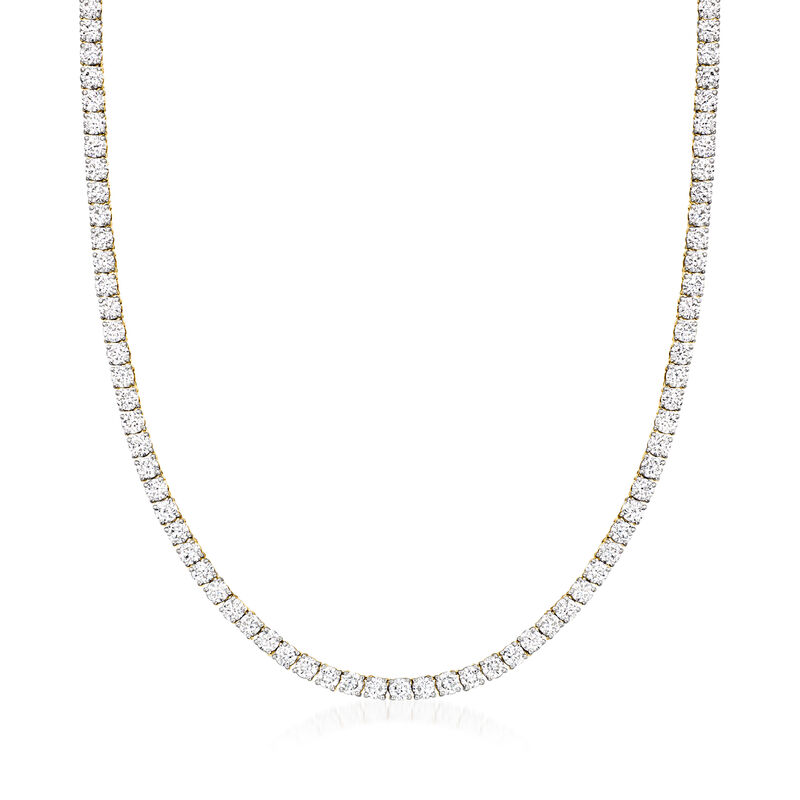 10.00 ct. t.w. Lab-Grown Diamond Tennis Necklace in 14kt Yellow Gold image number 0