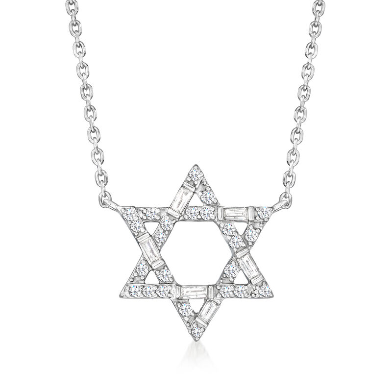 .25 ct. t.w. Diamond Star of David Necklace in Sterling Silver image number 0