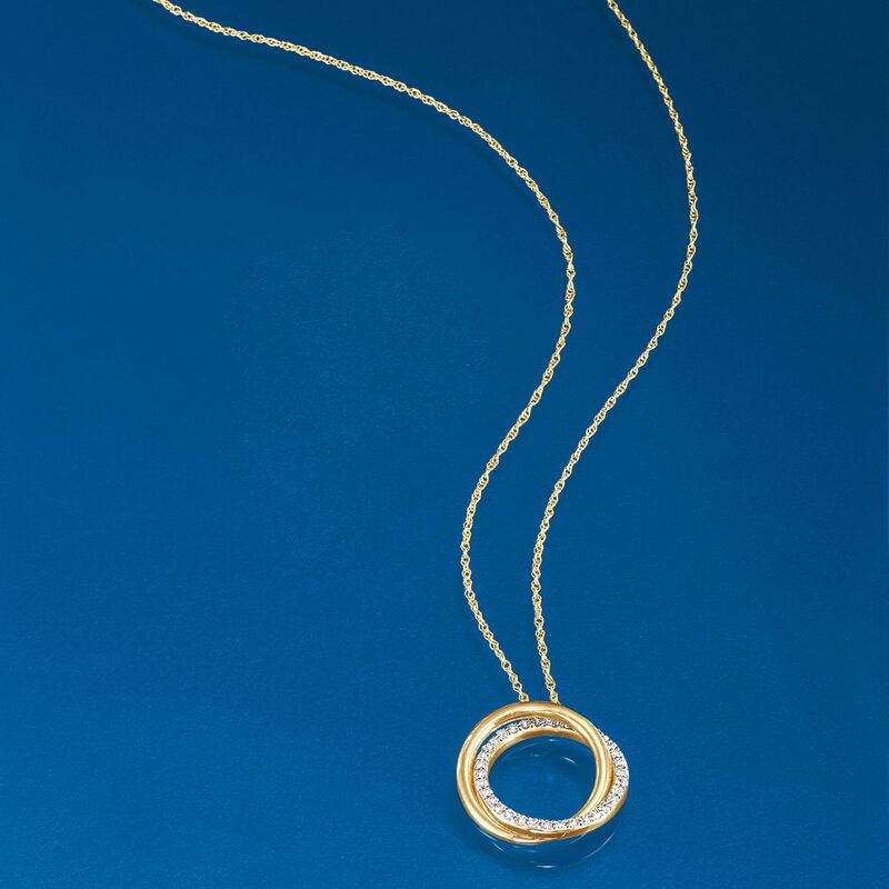 .20 ct. t.w. Diamond Interlocking Double-Circle Necklace in 14kt Yellow Gold image number 2