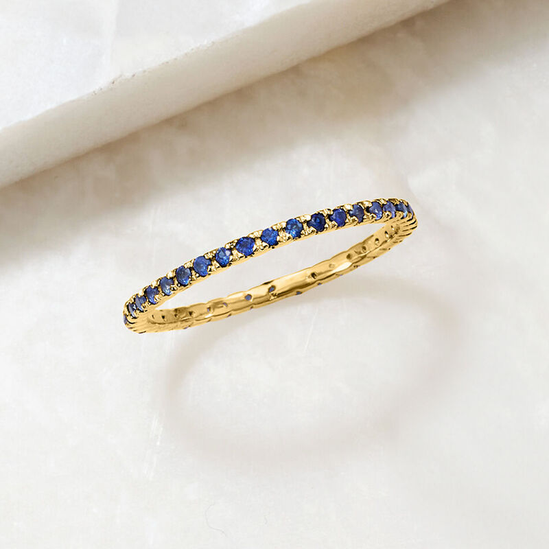 .33 ct. t.w. Sapphire Eternity Band in 14kt Yellow Gold image number 2