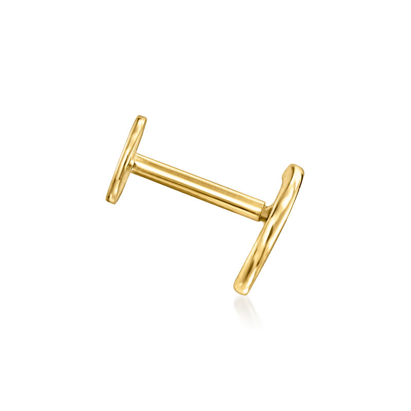 14kt Yellow Gold Moon Single Flat-Back Stud Earring  image number 2