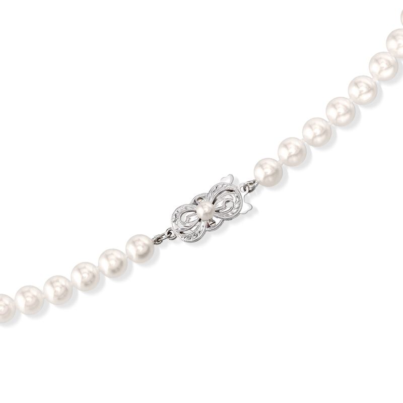 Mikimoto 6-6.5mm 'A' Akoya Pearl Necklace in 18kt White Gold. 16&quot; image number 2
