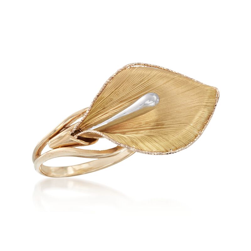 Italian 14kt Two-Tone Gold Calla Lily Ring image number 3
