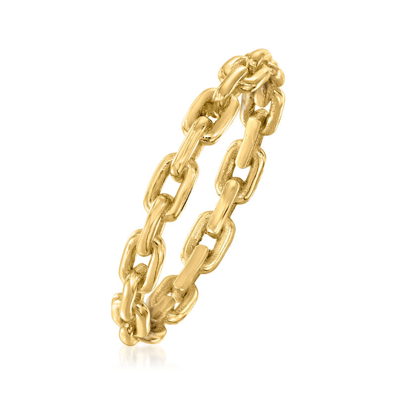10kt Yellow Gold Paper Clip Link Ring. Size 6