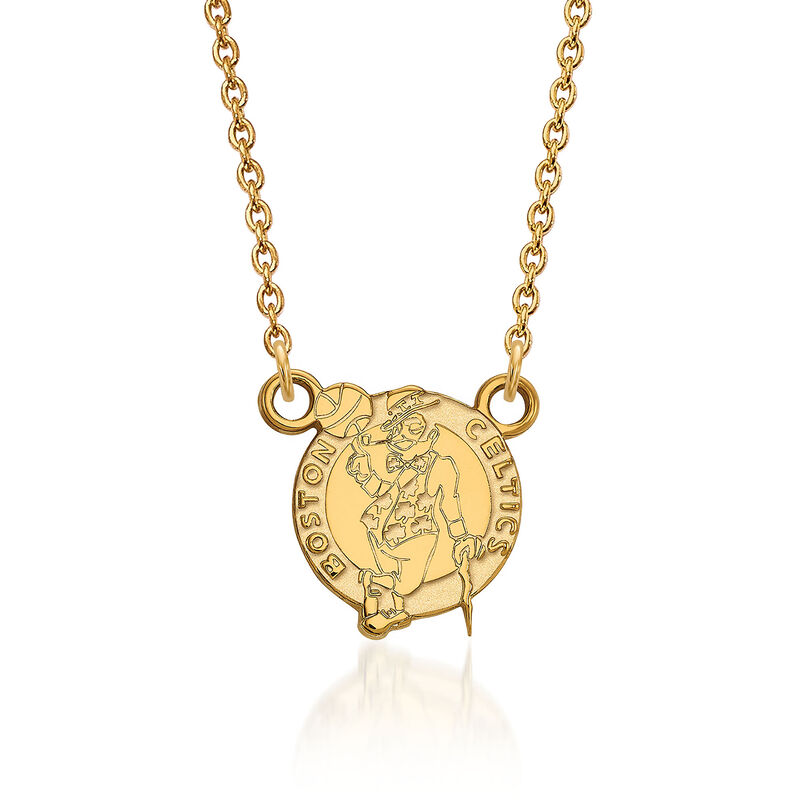 14kt Yellow Gold NBA Boston Celtics Logo Necklace image number 0