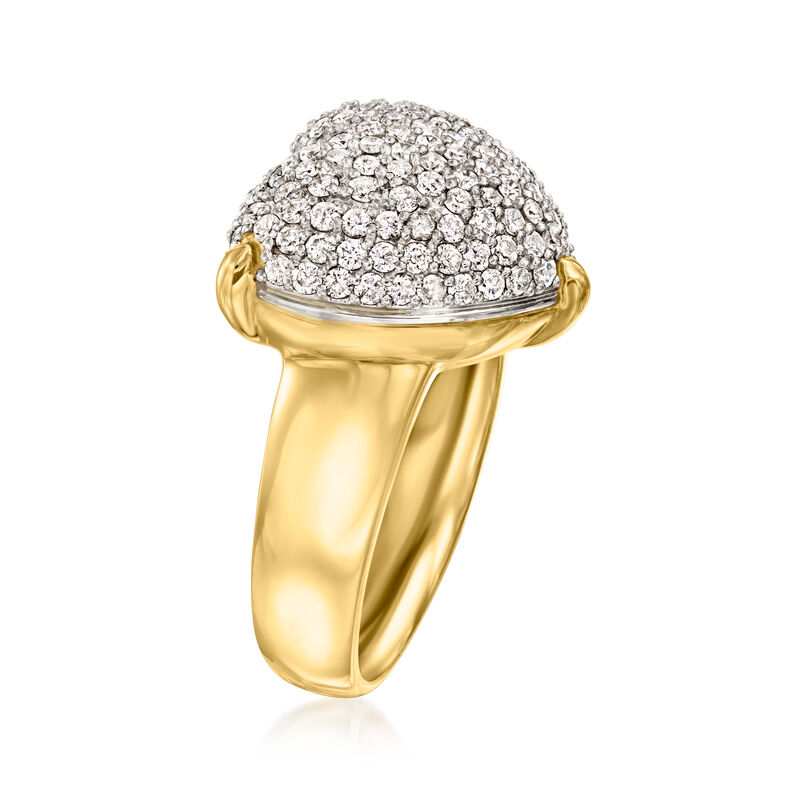 C. 1990 Vintage 1.28 ct. t.w. Diamond Heart Ring in 18kt Yellow Gold. Size 7 image number 2
