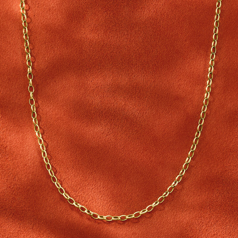 Italian 3.3mm 18kt Gold Over Sterling Rolo-Link Necklace image number 2
