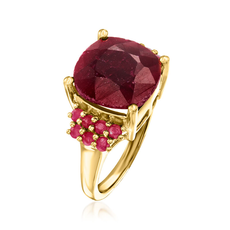 7.10 ct. t.w. Ruby Ring in 18kt Gold Over Sterling image number 2