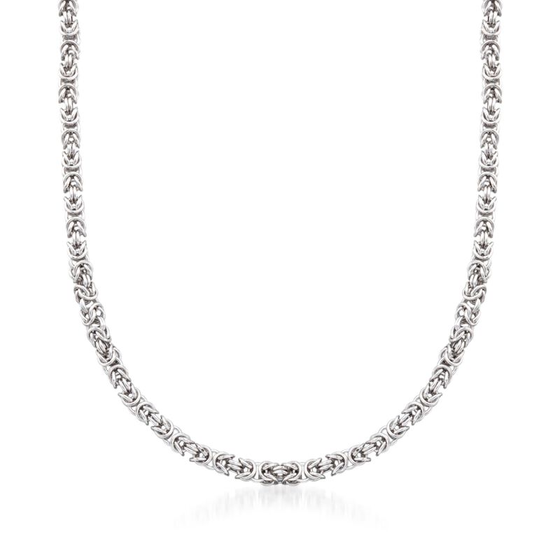 Men's Sterling Silver Narrow Byzantine Necklace image number 0