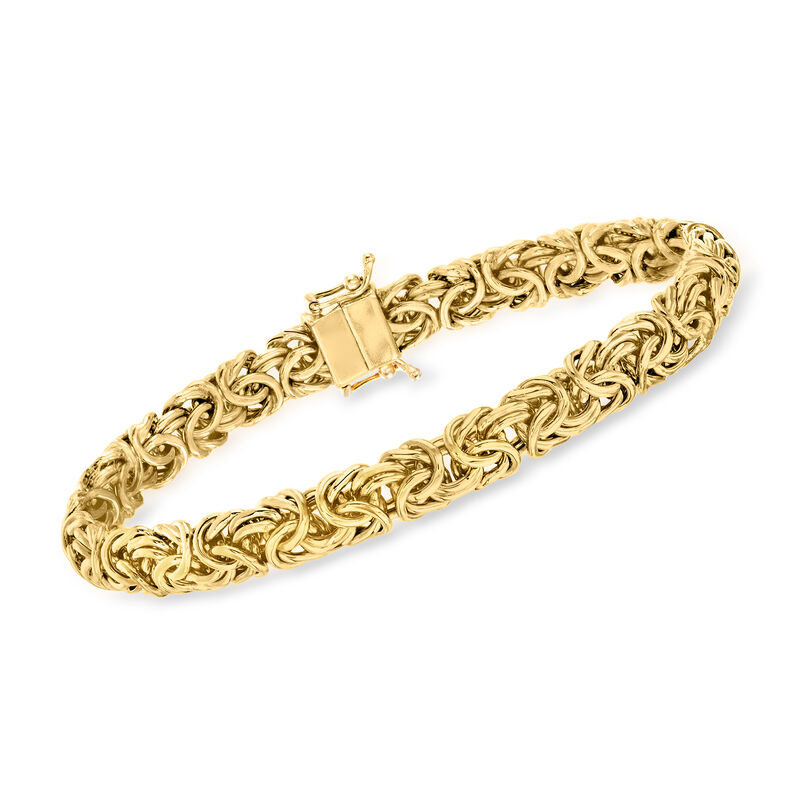 18kt Gold Over Sterling Silver Byzantine Bracelet with Magnetic Clasp image number 0