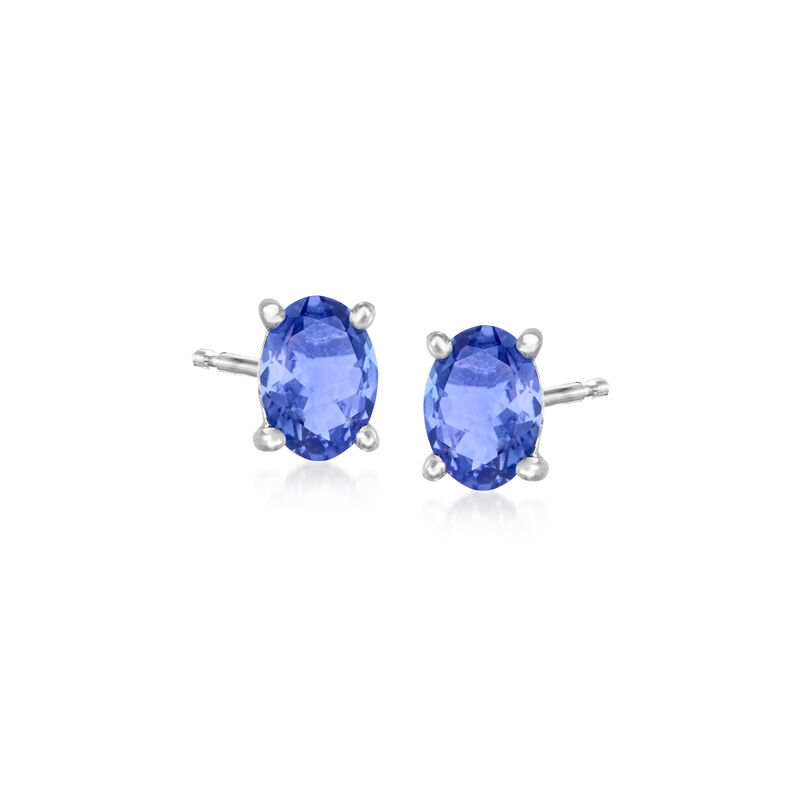 1.42 ct. t.w. Tanzanite Stud Earrings in Sterling Silver image number 0