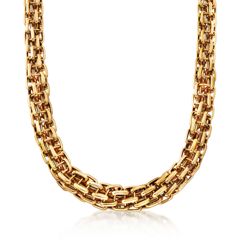 C. 1980 Vintage Bulgari Tapered Link Necklace in 18kt Yellow Gold. 17&quot; image number 1