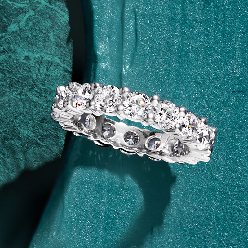 3.45 ct. t.w. CZ Eternity Band in Sterling Silver image number 3