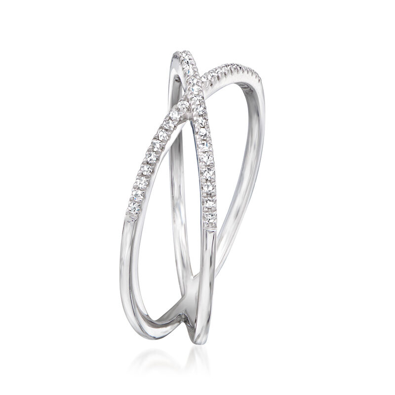 .10 ct. t.w. Diamond Crisscross Ring in Sterling Silver image number 2
