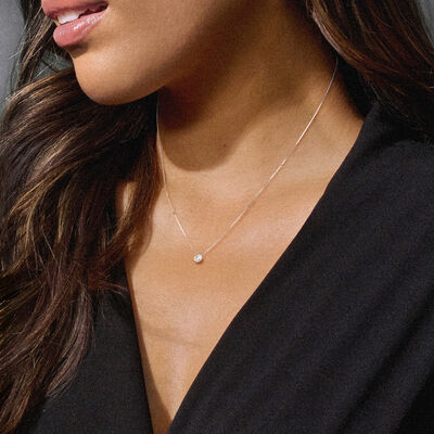 .12 Carat Bezel-Set Diamond Necklace in 14kt White Gold