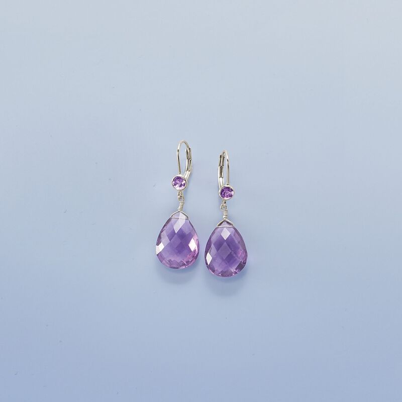 14.80 ct. t.w. Amethyst Drop Earrings in Sterling Silver image number 2