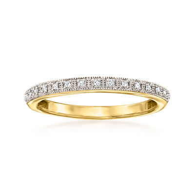 Diamond Milgrain Ring in 18kt Gold Over Sterling