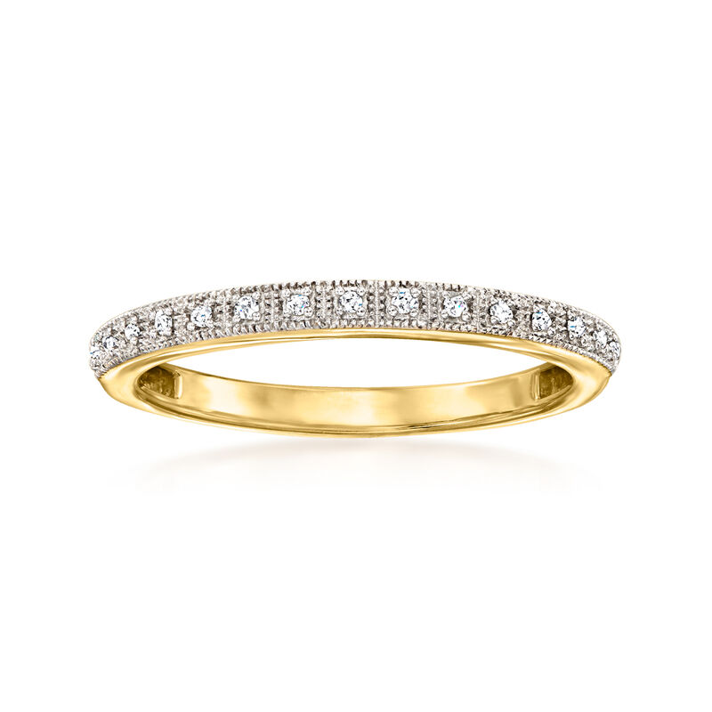 Diamond Milgrain Ring in 18kt Gold Over Sterling image number 0