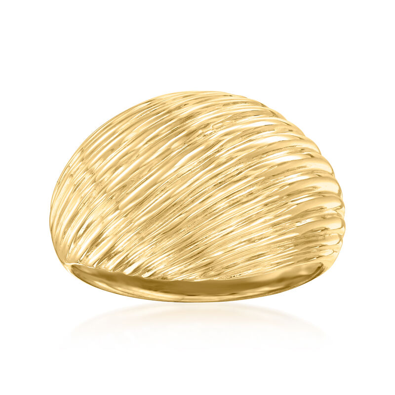 Italian 18kt Gold Over Sterling Domed Shrimp Ring image number 0