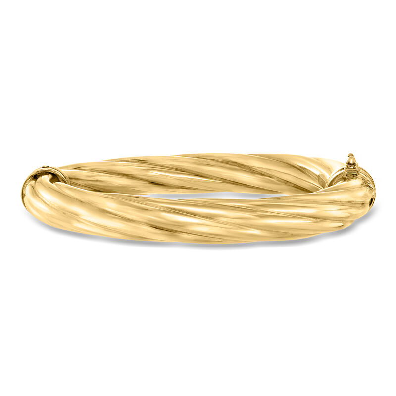 Italian 10mm 18kt Gold Over Sterling Twisted Bangle Bracelet image number 0