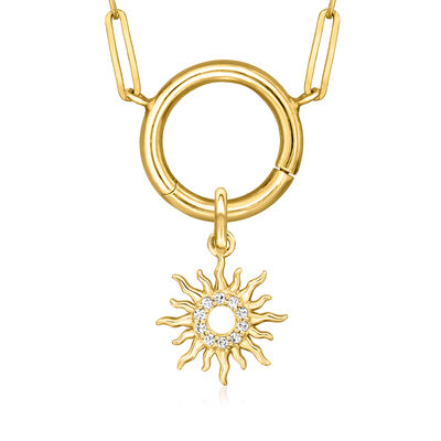 Diamond Sun Charm in 14kt Yellow Gold