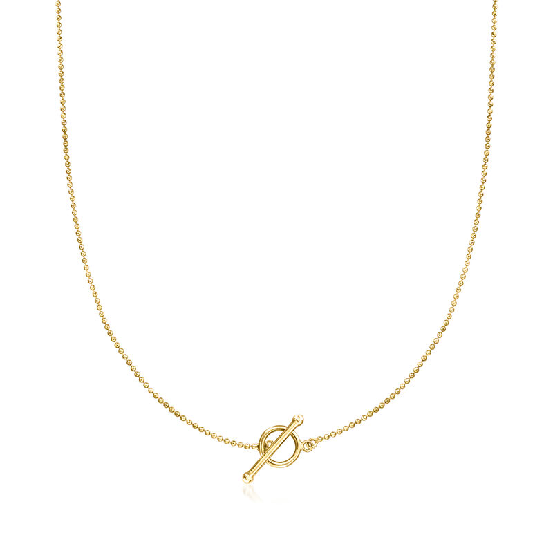 18kt Gold Over Sterling Beaded Toggle Necklace image number 0