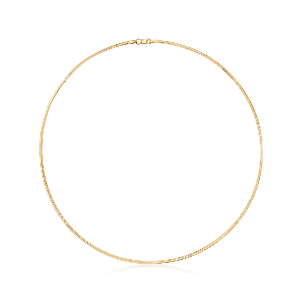 Italian 2mm 18kt Gold Over Sterling Omega Necklace