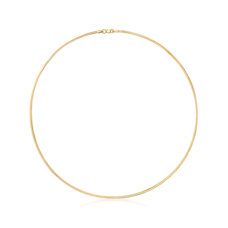 Italian 2mm 18kt Gold Over Sterling Omega Necklace image number 0