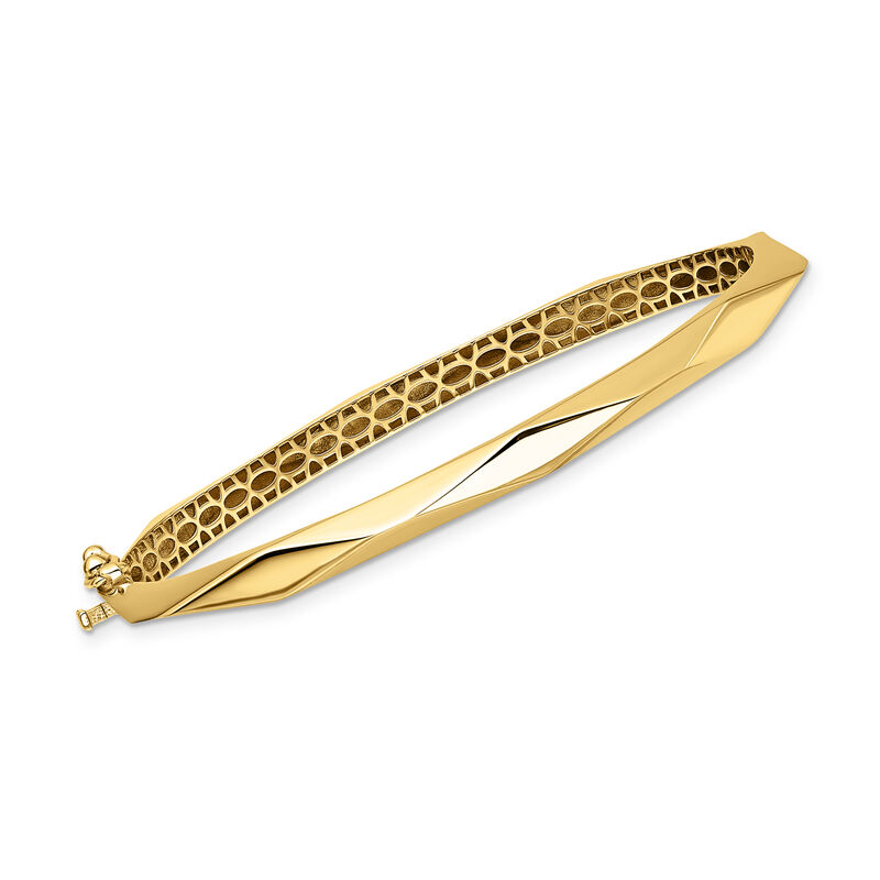 14kt Yellow Gold Geometric Bangle Bracelet. 7.5" image number 0