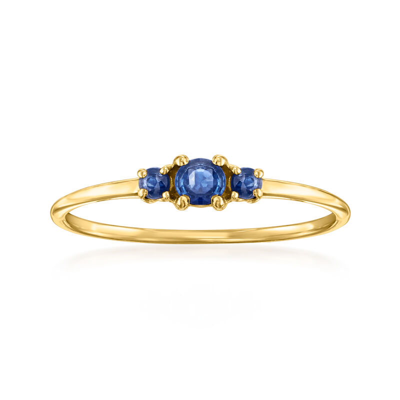 .10 ct. t.w. Sapphire Three-Stone Ring in 14kt Yellow Gold image number 0