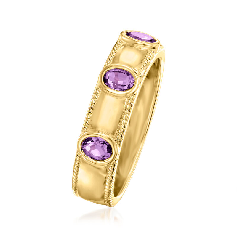 .40 ct. t.w. Amethyst Ring in 18kt Gold Over Sterling image number 2