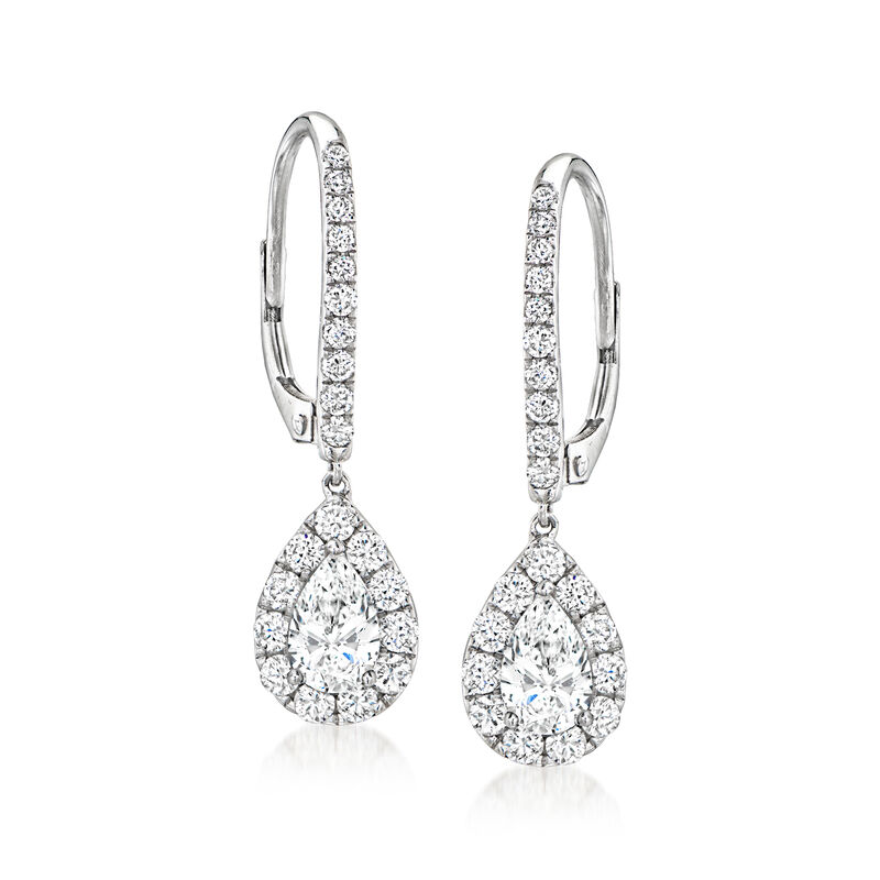 2.10 ct. t.w. Lab-Grown Diamond Drop Earrings in 14kt White Gold  image number 0