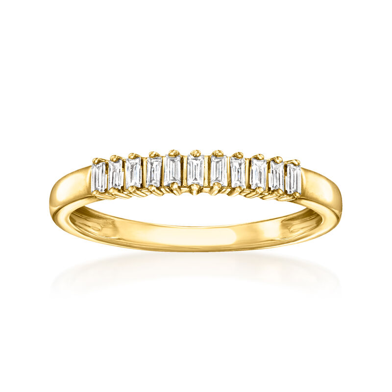 .15 ct. t.w. Baguette Lab-Grown Diamond Ring in 18kt Gold Vermeil. Size 8 image number 0
