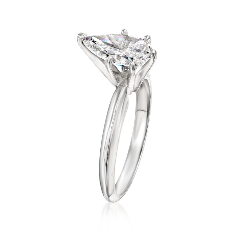 1.45 Carat Pear-Shaped Certified Diamond Solitaire Ring in 14kt White Gold image number 2