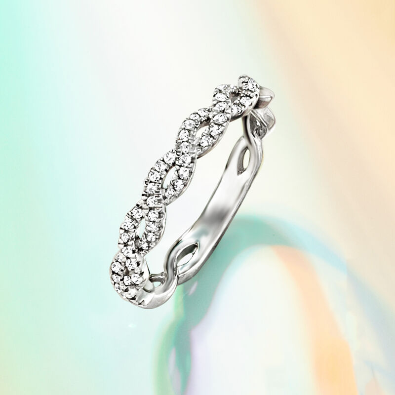 .25 ct. t.w. Diamond Twisted Ring in Sterling Silver image number 3