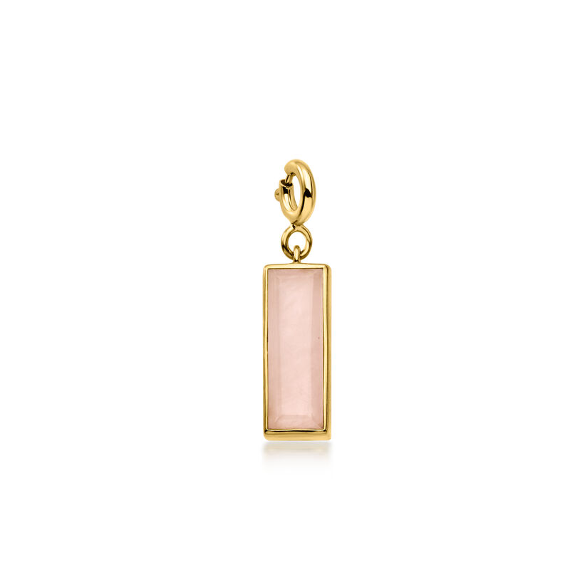 2.10 Carat Rose Quartz Bar Charm in 18kt Gold Over Sterling image number 1