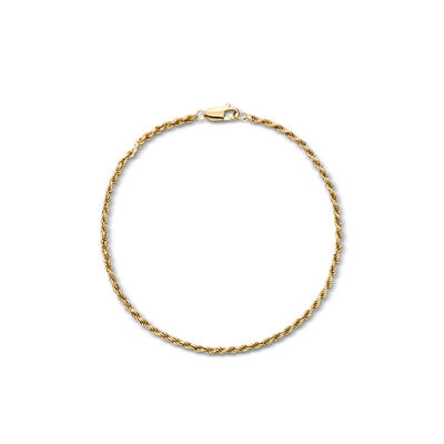 C. 1980 Vintage 14kt Yellow Gold Rope-Chain Anklet