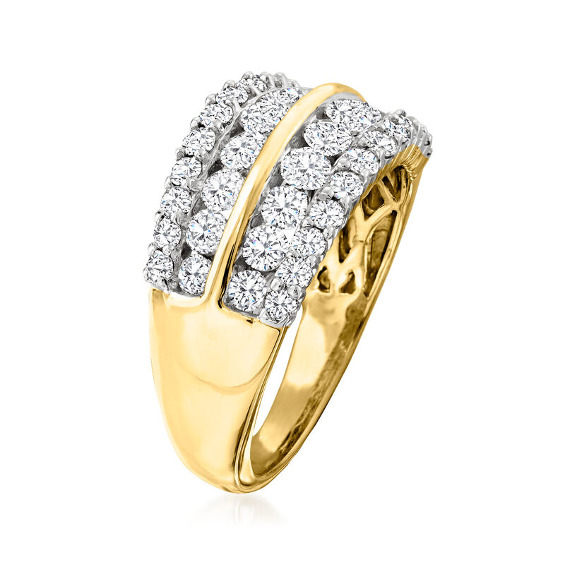 1.50 ct. t.w. Diamond Multi-Row Wedding Band in 14kt Yellow Gold image number 2