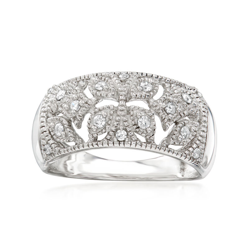 .20 ct. t.w. Diamond Openwork Ring in Sterling Silver image number 0