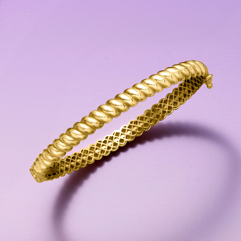 18kt Gold Vermeil Twisted Bangle Bracelet image number 2