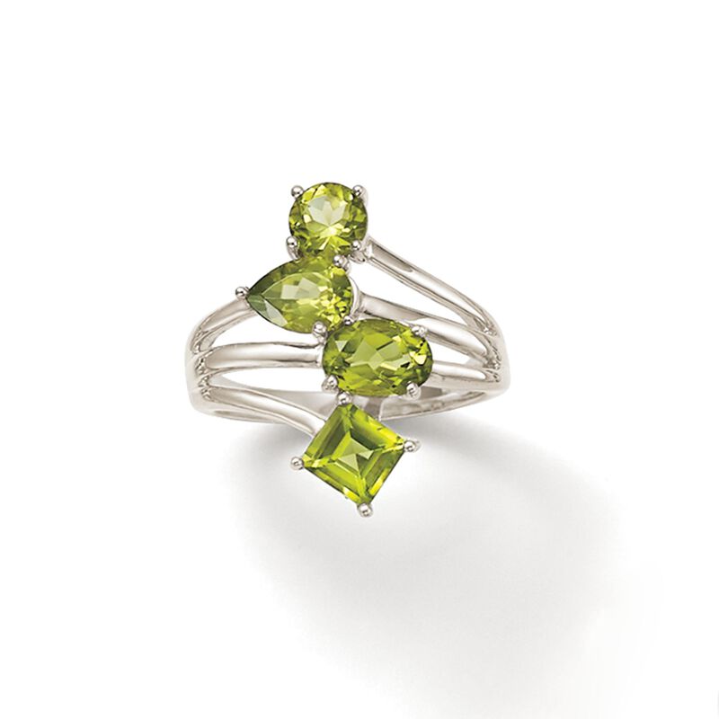 2.80 ct. t.w. Peridot Geometric Ring in Sterling Silver image number 3