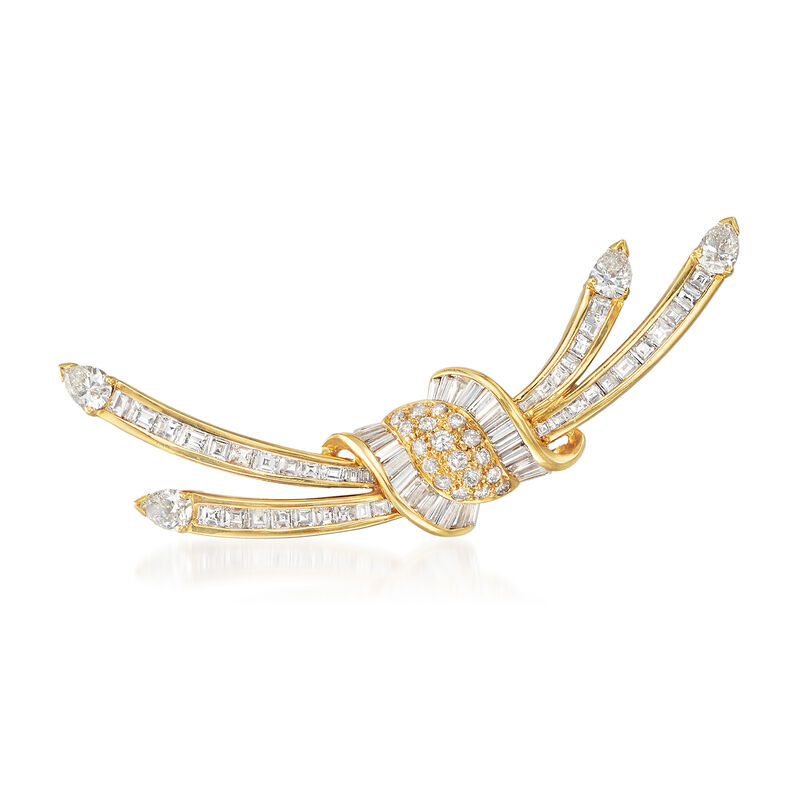 C. 1990 Vintage 4.15 ct. t.w. Diamond Burst Pin in 18kt Yellow Gold image number 0