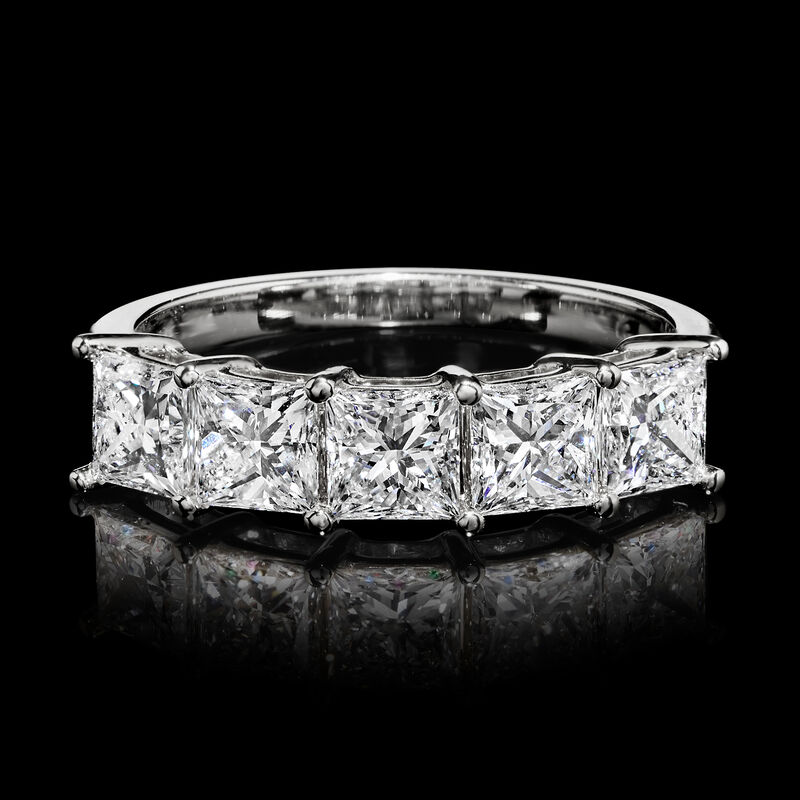2.00 ct. t.w. Princess-Cut Lab-Grown Diamond Five-Stone Ring in 14kt White Gold. Size 8 image number 3